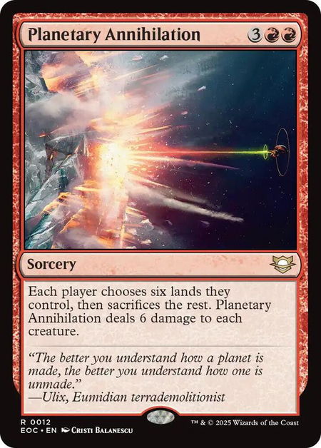 Planetary Annihilation - Commander: Edge of Eternities Magic: The Gathering trading card