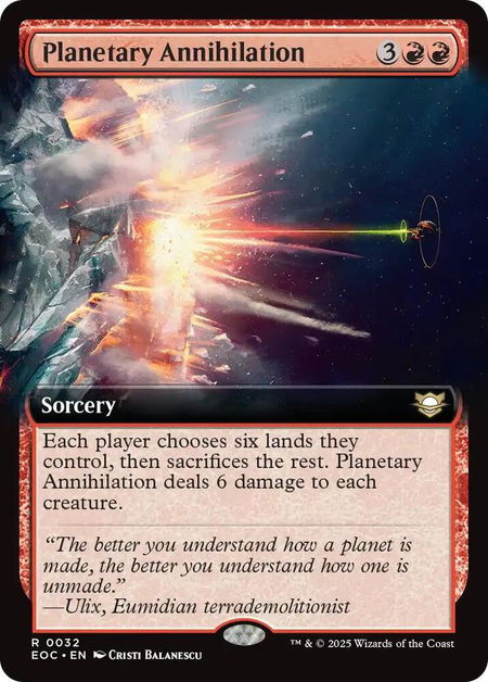 Planetary Annihilation (Extended Art) - Commander: Edge of Eternities Magic: The Gathering trading card