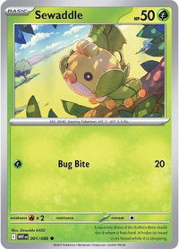 Sewaddle - SV: White Flare (WHT) #001/086 - Common Pokémon Trading Card