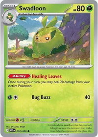 Swadloon - SV: White Flare (WHT) #002/086 - Common Pokémon Trading Card