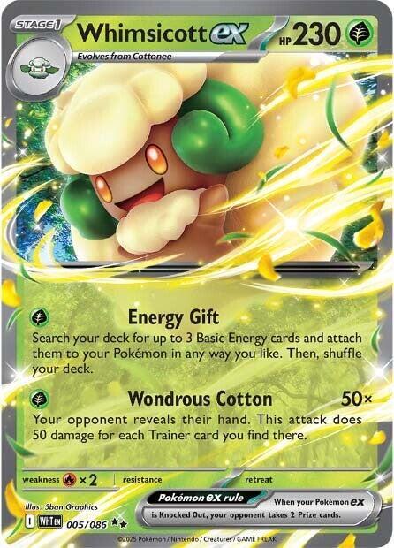 Whimsicott ex - SV: White Flare Pokémon trading card
