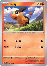 Tepig - SV: White Flare (WHT) #011/086 - Common Pokémon Trading Card