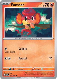 Pansear - SV: White Flare (WHT) #014/086 - Common Pokémon Trading Card