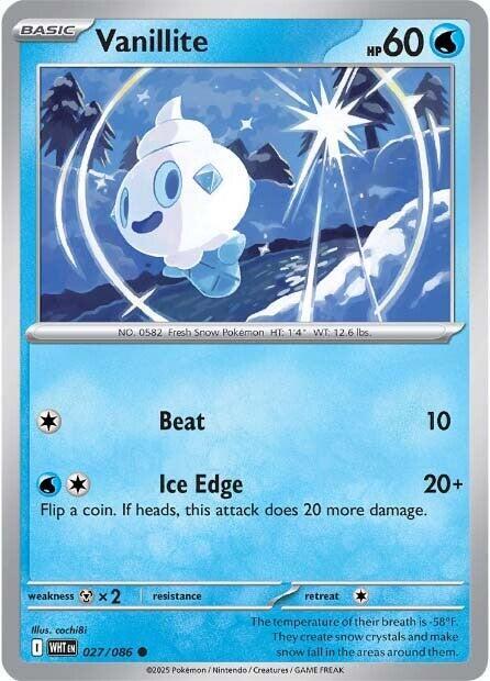 Vanillite trading card from SV: White Flare Vanillite - SV: White Flare Pokémon trading card