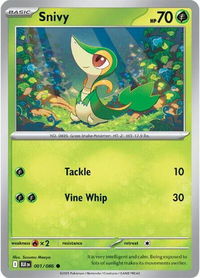 Snivy - SV: Black Bolt (BLK) #001/086 - Common Pokémon Trading Card