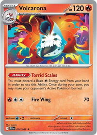 Volcarona - SV: Black Bolt (BLK) #016/086 - Rare Pokémon Trading Card