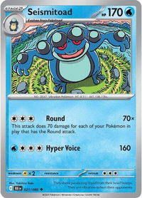 Seismitoad - SV: Black Bolt (BLK) #021/086 - Uncommon Pokémon Trading Card