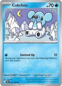 Cubchoo - SV: Black Bolt (BLK) #025/086 - Common Pokémon Trading Card