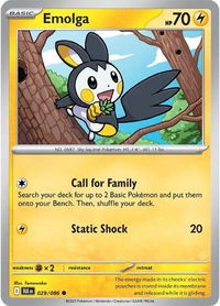 Emolga - SV: Black Bolt (BLK) #029/086 - Common Pokémon Trading Card
