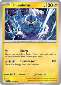 Thundurus - SV: Black Bolt (BLK) #033/086 - Rare Pokémon Trading Card