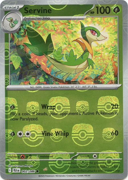 Servine (Master Ball Pattern) - SV: Black Bolt Pokémon trading card