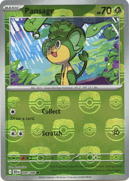 Pansage (Master Ball Pattern) - SV: Black Bolt Pokémon trading card