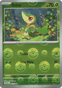 Snivy (Poke Ball Pattern) - SV: Black Bolt (BLK) #001/086 - Common Pokémon Trading Card