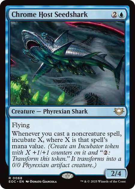 Chrome Host Seedshark - Commander: Edge of Eternities Magic: The Gathering trading card