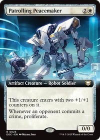 Patrolling Peacemaker (Extended Art) - Commander: Edge of Eternities (EOC) #25 - Rare Magic: The Gathering Trading Card