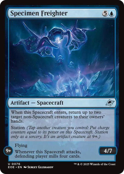 Specimen Freighter trading card from Edge of Eternities Specimen Freighter - Edge of Eternities Magic: The Gathering trading card