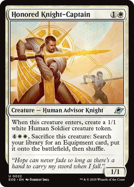 Honored Knight-Captain - Edge of Eternities Magic: The Gathering trading card
