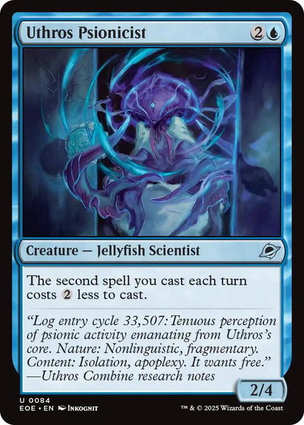 Uthros Psionicist trading card from Edge of Eternities Uthros Psionicist - Edge of Eternities Magic: The Gathering trading card