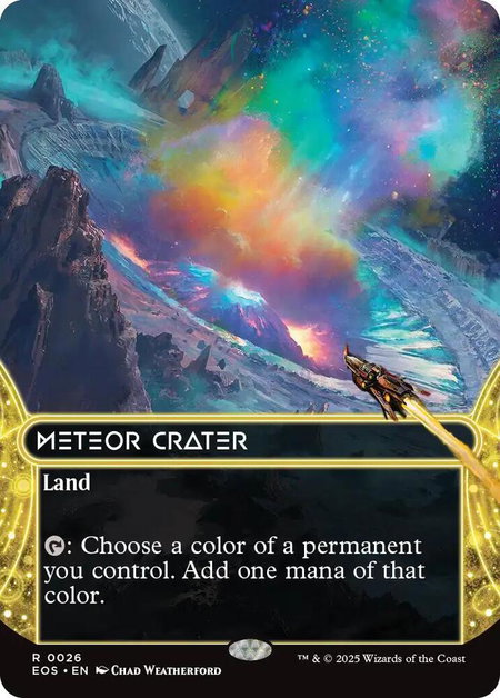 Meteor Crater (0026) (Borderless) - Edge of Eternities: Stellar Sights Magic: The Gathering trading card