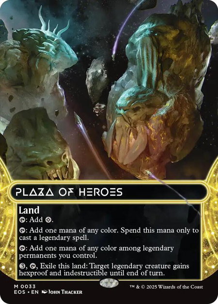 Plaza of Heroes (0033) (Borderless) - Edge of Eternities: Stellar Sights Magic: The Gathering trading card