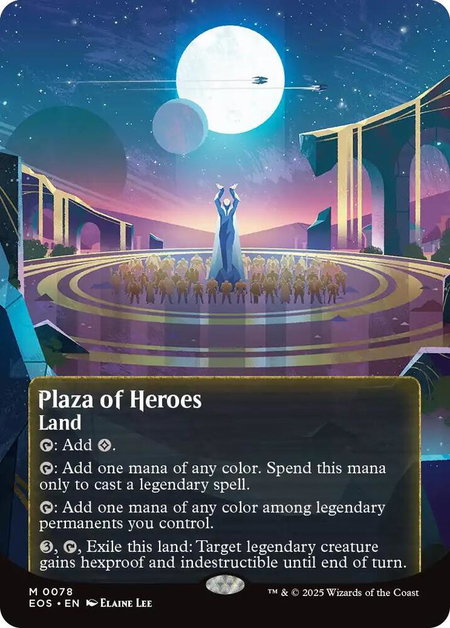 Plaza of Heroes (0078) (Borderless) - Edge of Eternities: Stellar Sights Magic: The Gathering trading card