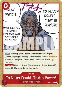 To Never Doubt--That Is Power! - Legacy of the Master (OP12) #OP12-016 - Common One Piece Trading Card