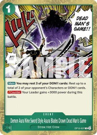 Demon Aura Nine Sword Style Asura Blades Drawn Dead Man's Game - Legacy of the Master (OP12) #OP12-037 - Rare One Piece Trading Card
