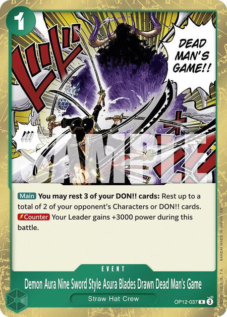 Demon Aura Nine Sword Style Asura Blades Drawn Dead Man's Game - Legacy of the Master One Piece trading card