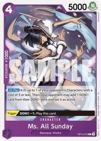 Ms. All Sunday - Legacy of the Master (OP12) #OP12-075 - Common One Piece Trading Card