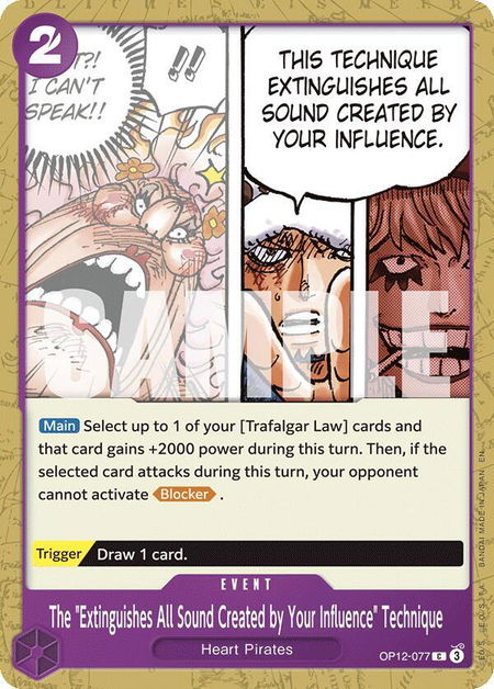 The "Extinguishes All Sound Created by Your Influence" Technique - Legacy of the Master One Piece trading card