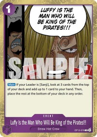Luffy Is the Man Who Will Be King of the Pirates!!! - Legacy of the Master (OP12) #OP12-079 - Rare One Piece Trading Card