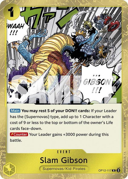 Slam Gibson - Legacy of the Master One Piece trading card
