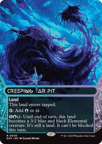Creeping Tar Pit (0009) (Borderless) - Edge of Eternities: Stellar Sights (EOS) #9 - Rare Magic: The Gathering Trading Card