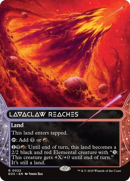 Lavaclaw Reaches (0022) (Borderless) - Edge of Eternities: Stellar Sights Magic: The Gathering trading card