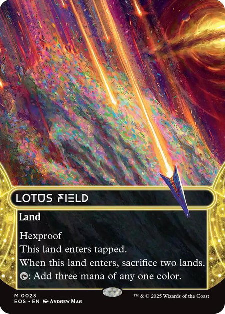 Lotus Field (0023) (Borderless) - Edge of Eternities: Stellar Sights Magic: The Gathering trading card