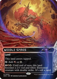 Needle Spires (0030) (Borderless) - Edge of Eternities: Stellar Sights (EOS) #30 - Rare Magic: The Gathering Trading Card