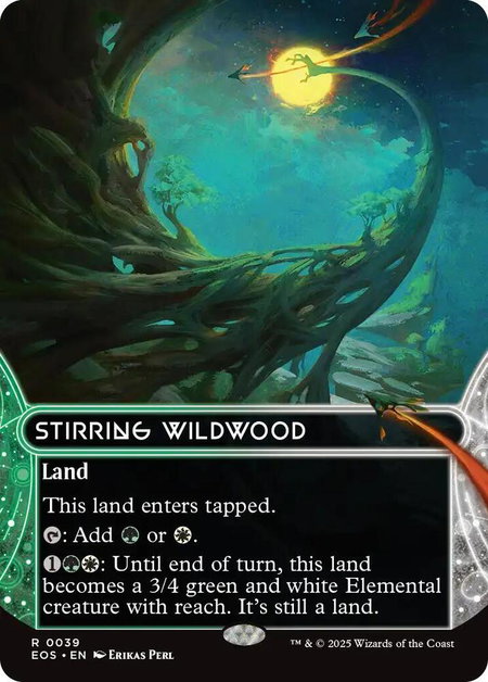 Stirring Wildwood (0039) (Borderless) - Edge of Eternities: Stellar Sights Magic: The Gathering trading card