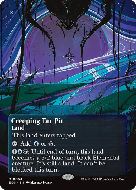 Creeping Tar Pit (0054) (Borderless) - Edge of Eternities: Stellar Sights Magic: The Gathering trading card