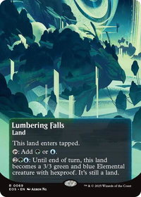 Lumbering Falls (0069) (Borderless) - Edge of Eternities: Stellar Sights (EOS) #69 - Rare Magic: The Gathering Trading Card