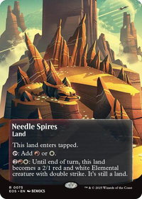 Needle Spires (0075) (Borderless) - Edge of Eternities: Stellar Sights (EOS) #75 - Rare Magic: The Gathering Trading Card