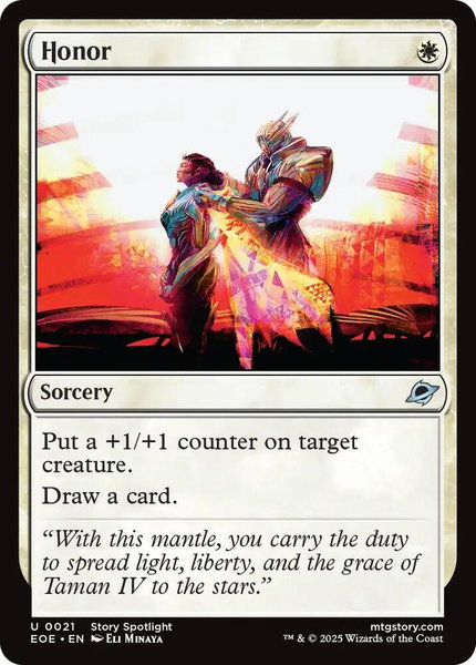 Honor trading card from Edge of Eternities Honor - Edge of Eternities Magic: The Gathering trading card