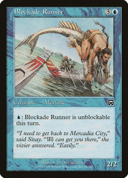 Blockade Runner trading card from Mercadian Masques Blockade Runner - Mercadian Masques Magic: The Gathering trading card