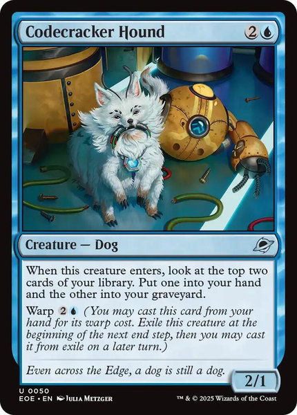 Codecracker Hound trading card from Edge of Eternities Codecracker Hound - Edge of Eternities Magic: The Gathering trading card