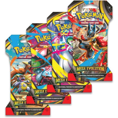 Mega Evolution Sleeved Booster Pack Art Bundle [Set of 4] - ME01: Mega Evolution Pokémon trading card