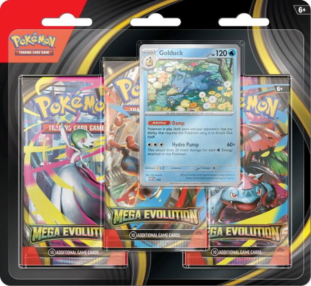 Mega Evolution 3 Pack Blister [Golduck] - ME01: Mega Evolution Pokémon trading card