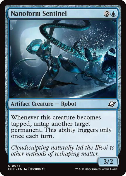 Nanoform Sentinel trading card from Edge of Eternities Nanoform Sentinel - Edge of Eternities Magic: The Gathering trading card