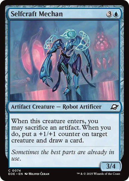 Selfcraft Mechan trading card from Edge of Eternities Selfcraft Mechan - Edge of Eternities Magic: The Gathering trading card