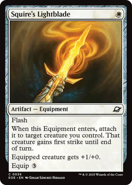 Squire's Lightblade - Edge of Eternities Magic: The Gathering trading card