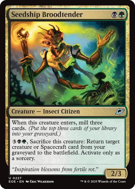 Seedship Broodtender trading card from Edge of Eternities Seedship Broodtender - Edge of Eternities Magic: The Gathering trading card