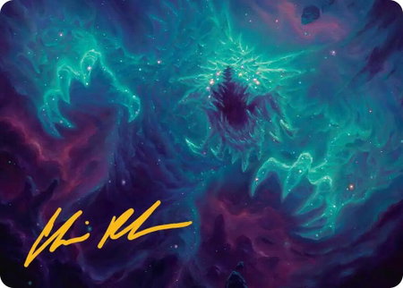 Cosmogoyf Art Card (Gold-Stamped Signature) trading card from Art Series: Edge of Eternities Cosmogoyf Art Card (Gold-Stamped Signature) - Art Series: Edge of Eternities Magic: The Gathering trading card
